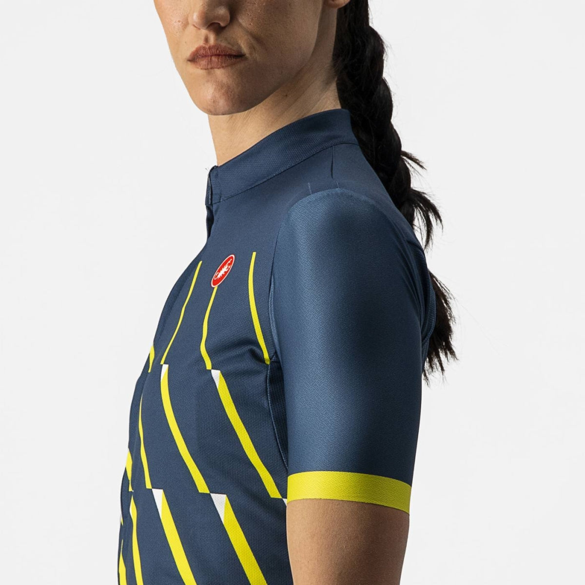 Jersey De Ciclismo Castelli Pendio Para Mujer - Transpirable, Con Bolsillos Y Cremallera YKK, Diseño Escalada