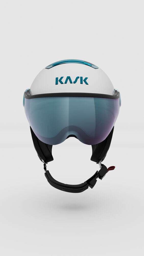 KASK PIUMA-R CHROME VISOR Chrome White/Sky (VISOR: Turquoise