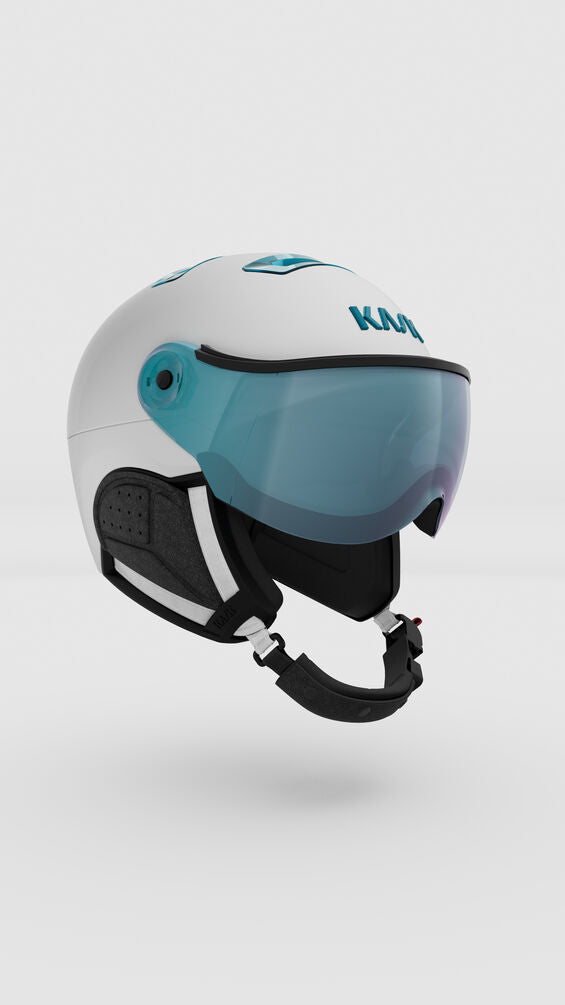 KASK PIUMA-R CHROME VISOR Chrome White/Sky (VISOR: Turquoise
