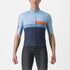 CASTELLI A BLOCCO 單車衫 短袖騎行衣 淺藍色/橙紅色-水藍色