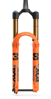 FOX 38 FACTORY KASHIMA GRIP2 FORKS Shiny Orange Black/Clear Logo